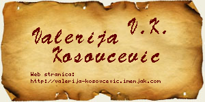 Valerija Kosovčević vizit kartica
